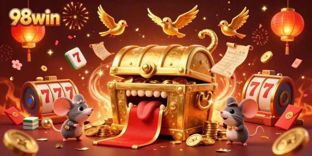 Experience thrilling wins at 98win while playing vibrant slot games with festive elements.