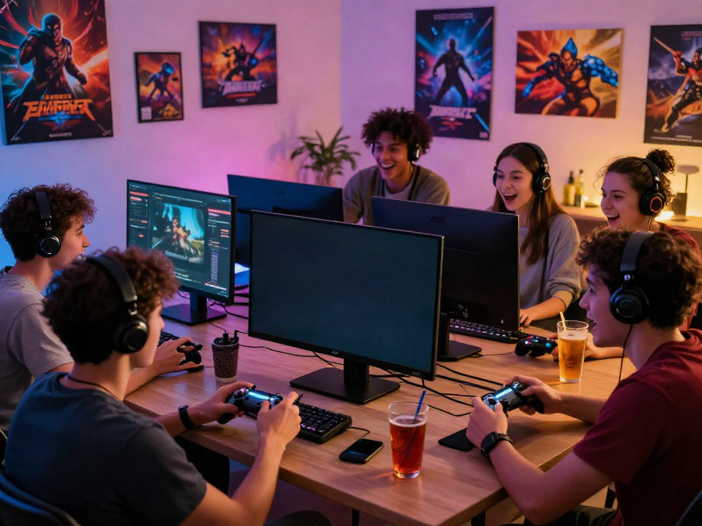 Exciting gaming experience at https://du88az.net/ with friends enjoying online games together.